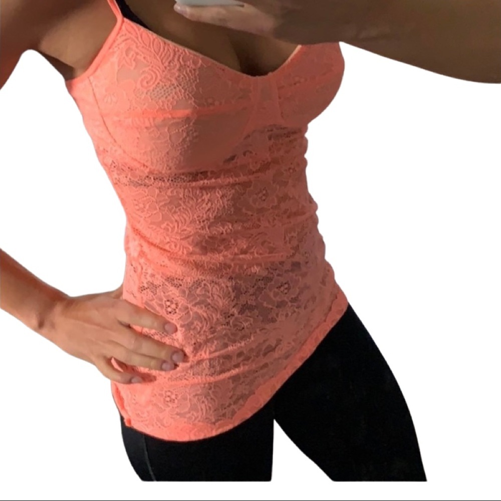 Wilfred orange lace bra top tank top